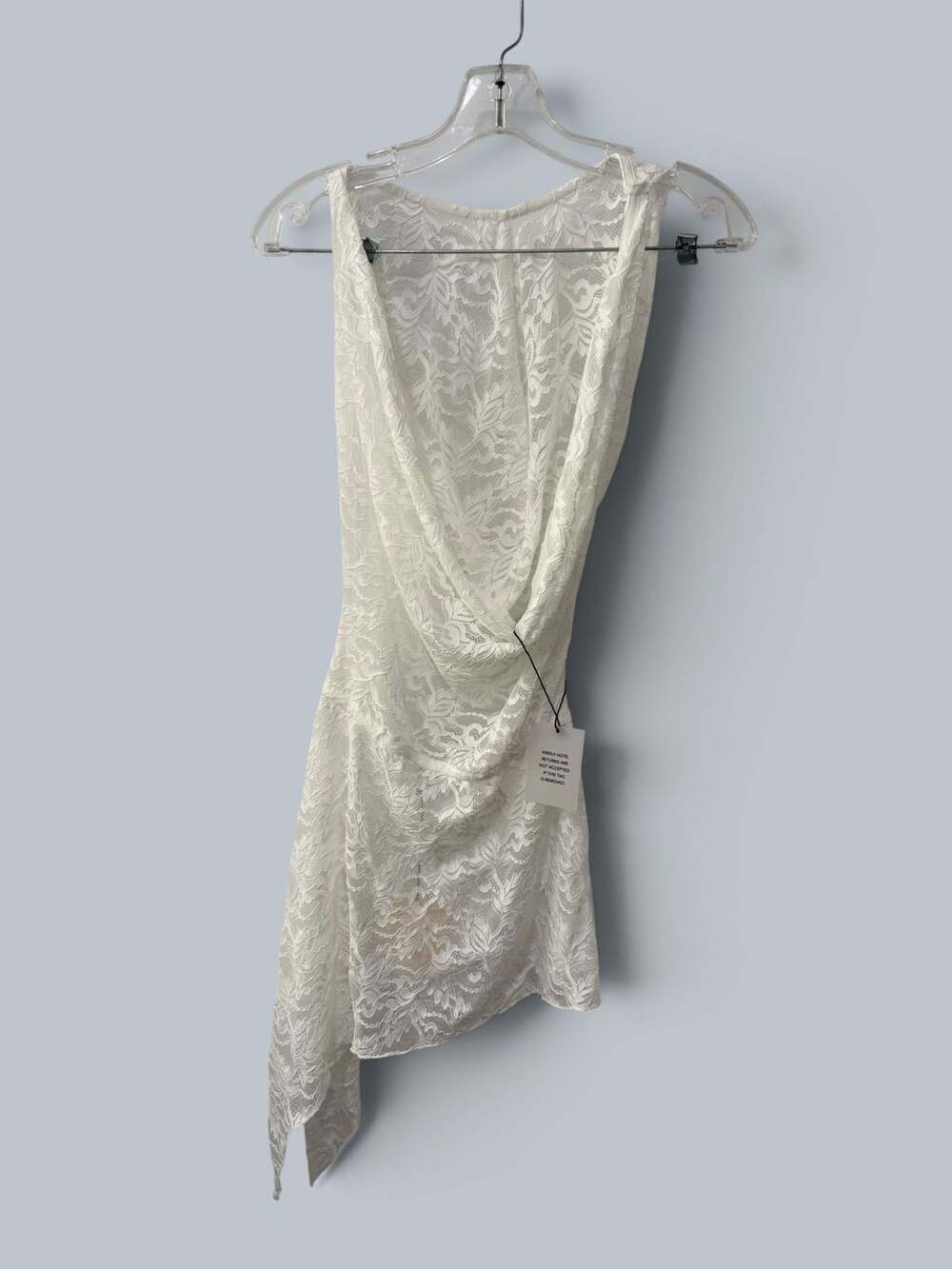 Superdown Lace Asymmetrical Mini Dress Size S White
